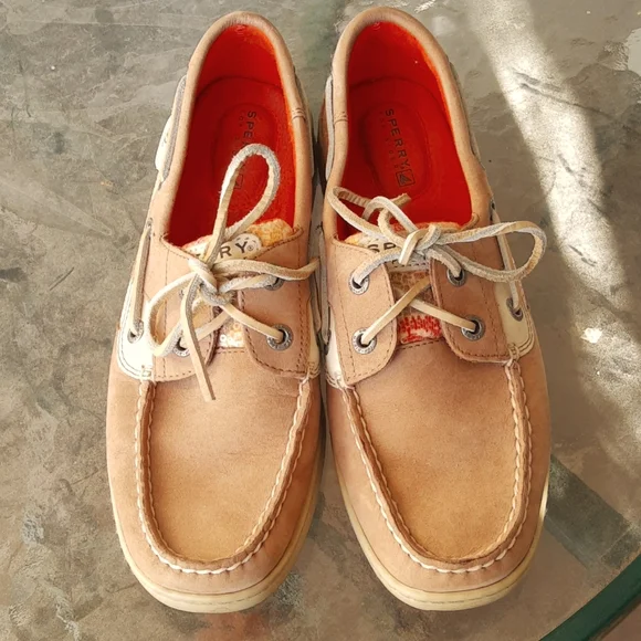 Sperry Shoes Sperry Topsider Boatshoe Eyelet Tan Ivory